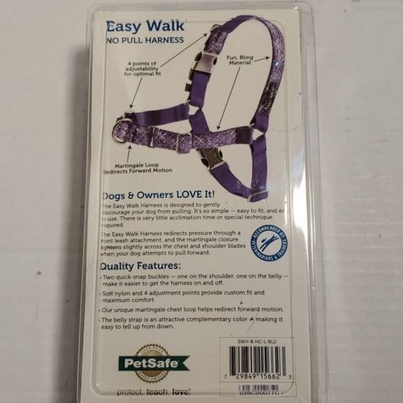Petsafe Dog Harness Easy Walk No Pull Blue Bling Large Breeds - Picture 13 of 14